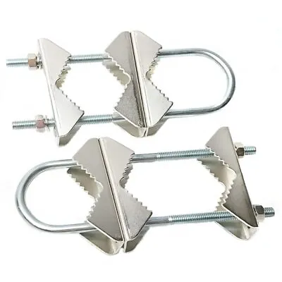 $22.14 • Buy Double Antenna Mast Clamp V Jaw Block With U Bolts Anti-rust Finished