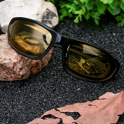 Yellow Mens Riding Biker Motorcycle Night Driving Lens Glasses Sunglasses Sport  • $6.98