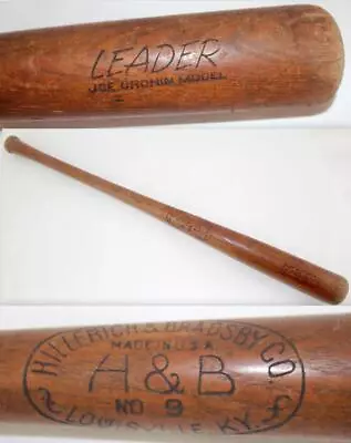 Vintage Hillerich & Bradsby No.9 Leader Joe Cronin Model Wood Baseball Bat ~ 33  • $49.99