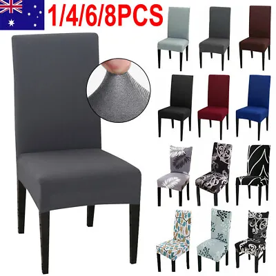 $22.59 • Buy 1-8 PCS Dining Chair Covers Spandex Cover Stretch Washable Wedding Banquet Party