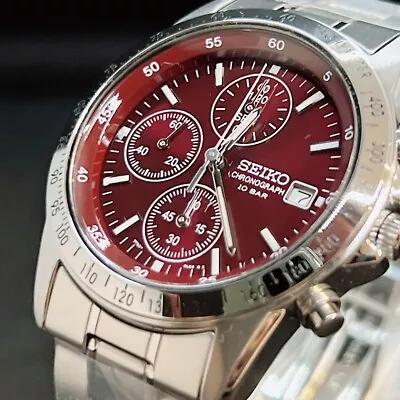 SEIKO SPIRIT SBTQ045 Chronograph Men's Watch Dial Color Red Limited Model Japan • $85.50