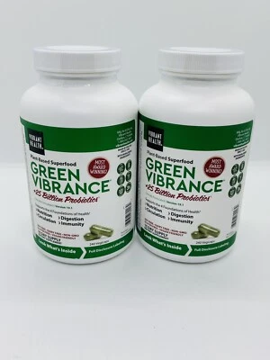 $51.99 • Buy 2x Vibrant Health Green Vibrance 240 VegiCaps Gluten Free NEW SEALED