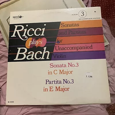 Ricci Plays Bach Sonatas And Paritas For Unaccompanied Violin Decca Dl 10152 • $65