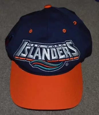 Vtg New York Islanders Fisherman Wave 1990s SGA Snapback Hat Cap • $49.95