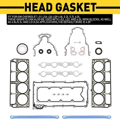 Fit LS Gasket Set Kit &LS9 Head Gaskets LS1/LS6/LQ4/LQ9/4.8/5.3/5.7/6.0L GEN III • $61.99