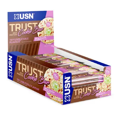 USN Trust Cookie Bar 12x60g Crunch Bar Cookie Bar High Protein Cookie Bar NEW • £16.99