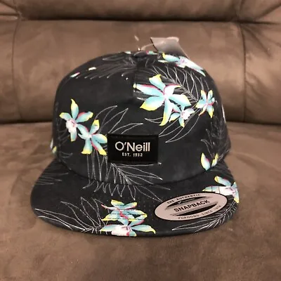 $23 • Buy O'NEILL Black Flora Snapback Trucker Summer Beach Hat Cap