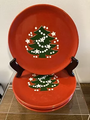 Waechtersbach Christmas Tree Stars 7 3/4  Salad Dessert Plates Germany Set Of 4 • $44