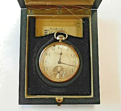 14K Yellow Gold E. Howard 17J Open Face Pocket Watch - Original Box & Paperwork • $975