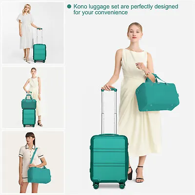 20/24/28Inch ABS Hard Shell Suitcase Hand Cabin Luggage Duffle Bag Travel Set • £91.89