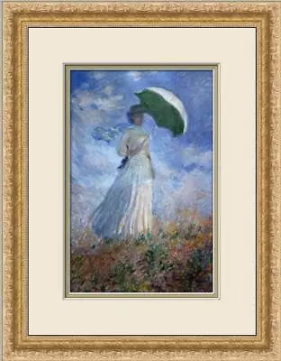 Claude Monet Woman With Umbrella Facing Right Museum Print Newly Custom Framed • $70