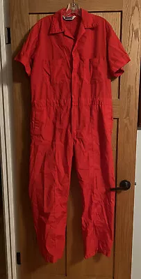 Big Mac Work Suit Jumpsuit Coveralls Boiler Suit Large Red Zip Front Pockets • $55