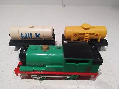 Percy - Thomas And Friends Trackmaster Train With Two Tanker Wagons • $34