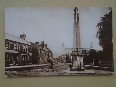 Postcard Of The Obelisk Warminster Wiltshire • £4