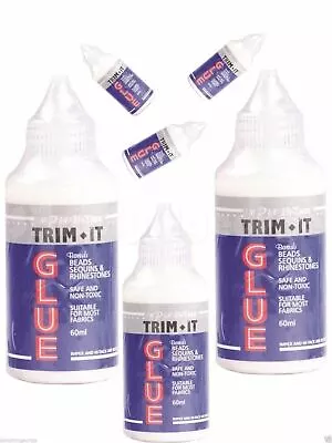 £11.99 • Buy 3 X Hi Tack Trim It Fabric Glue 60 Ml | Art Beads Sequins Diamante Rhinestones