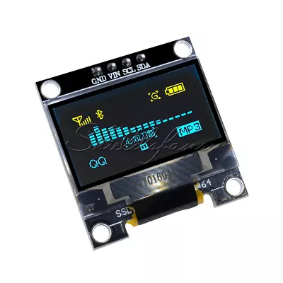 $5.48 • Buy 0.96  Yellow &Blue I2C IIC 128X64 OLED Serial LCD LED Display Module