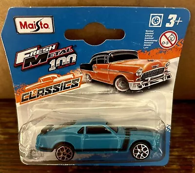 Maisto Blue  '70 Boss Mustang Fresh Metal 100 Collection Classics 1/64 Scale • $5