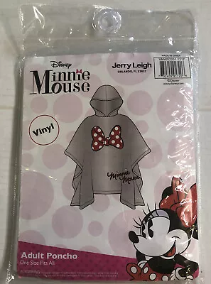 Disney Minnie Mouse Adult One Size Fits All Vinyl Poncho By Jerry Leigh - New • $15