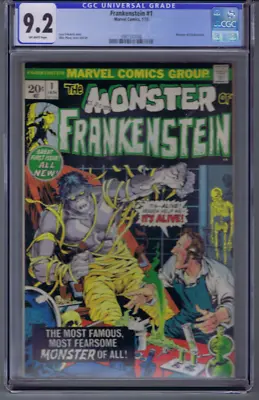 The Monster Of Frankenstein #1 Marvel 1973 CGC 9.2 (NEAR MINT -) Mike Ploog C/A • $350
