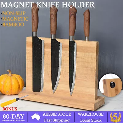 Universal Knife Magnet Holder Cutlery Storage Stand Rack Block Kitchen Tool New • $35.89