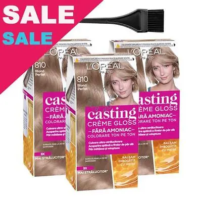 L'Oreal Casting Creme Pearl Blonde 810 Ammonia Free Hair Color Value Pack Of 3 • £51.82