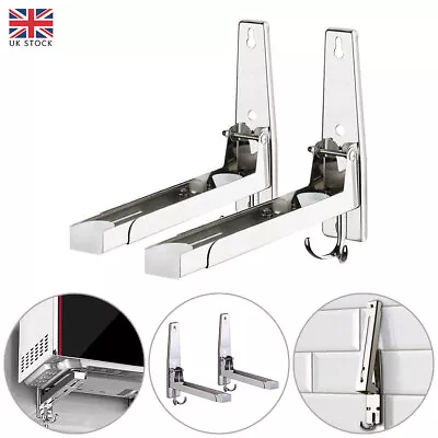 Microwave Oven Wall Mount Brackets Stainless Steel Stand Holder Shelf Rack • £16.99