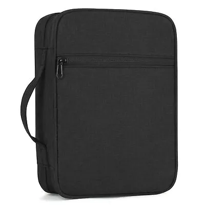 Men's Large Bible Cover Carrying Book Case Church Bag Bible Protective Black • $28.99