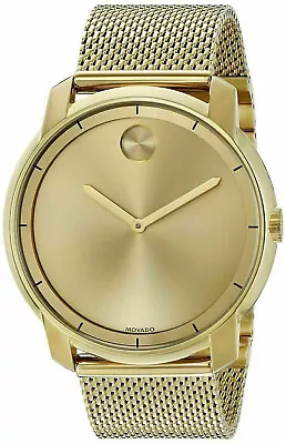 New Movado Bold Large Gold Tone Mesh Bracelet 44mm Watch 3600373 • $279