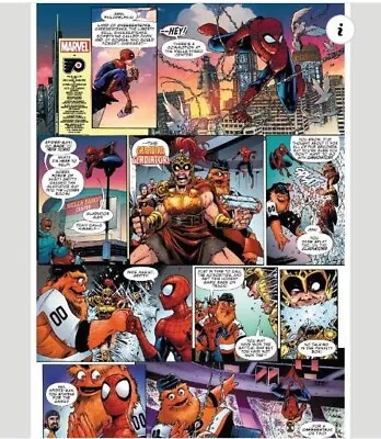Sga Flyers Gritty Spider-man Marvel Comic Book 17”x 11” Poster 3/2/2024 Nhl • $9.99