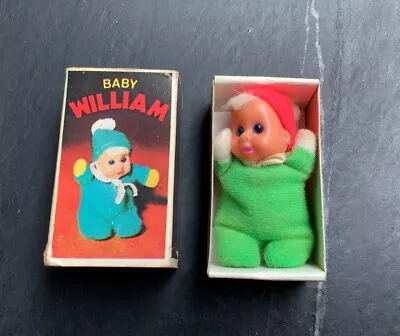 Vintage 1970s Beanie Matchbox Doll BABY WILLIAM Original Box Green/Red Blue Eyes • £8.99