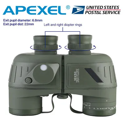 10X50 Marine Binoculars Waterproof With Rangefinder Compass For Hunting Boating • $135.98