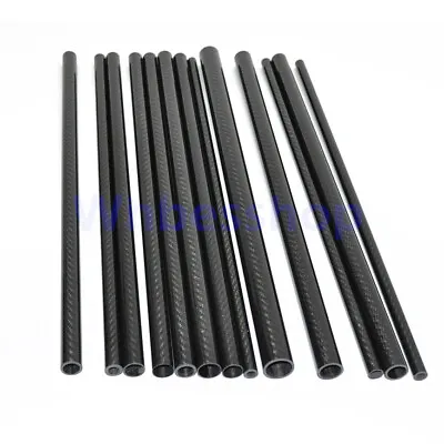 3K Glossy Carbon Fiber Tube OD12 14 16 18 20 22 24 25 50MM X1000MM Roll Pipe • $22.28