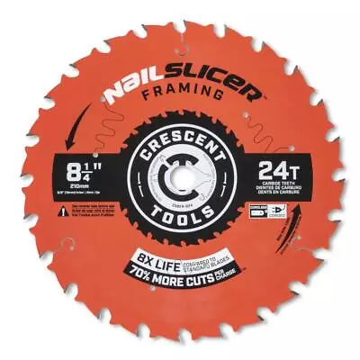 Crescent Circular Saw Blade 8 1/4In X 24 Tooth Nailslicer Framing • $22.99