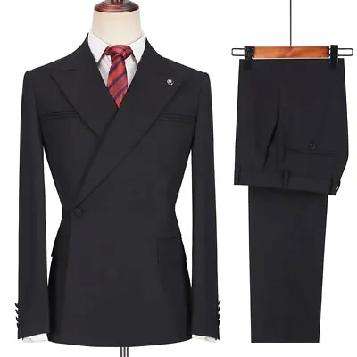 New Arrival Men Suits Double Breasted Wedding Groom Tuxedo Slim Fit 2 Pieces • $83.69