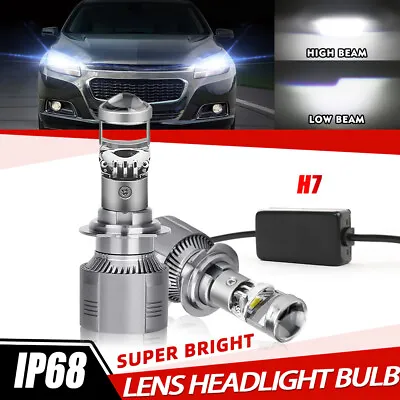 2x H7 Projector LED Headlight Bulbs Kit High Low Beam DRL Super Bright White LHD • $39.99