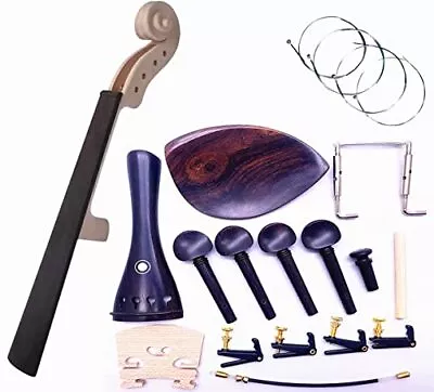 17Pcs 4/4 DIY Violin Accessories Kit Violin Neck & Fingerboard Wire Tailpiece Fi • $45.94