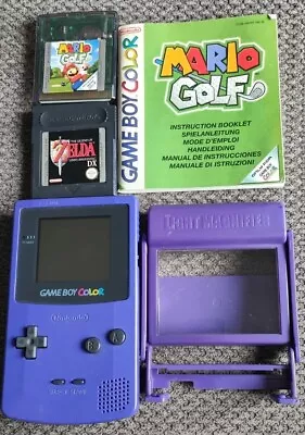 Gameboy Color Plus The Legend Of  Zelda Links Awakening Mario Golf And Light... • £60.99