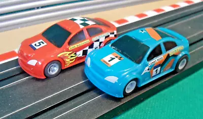 £14.99 • Buy Micro Scalextric 1:64 12V Slot Cars 2010 Rally Cars In Red & Blue SERVICED