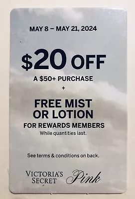 Victoria’s Secret Coupon $20 Off $50 + Mist Or Lotion Use May 8-21 • $4.49