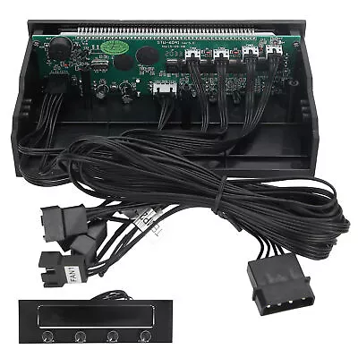 STW‑6041 Fan Controller For Computer CPU 4-Channel Front Panel LCD Display GDS • £37.76
