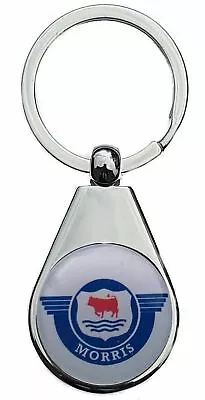 Morris Classic Car  Chrome Keyring Pear Style Shape • £5.49