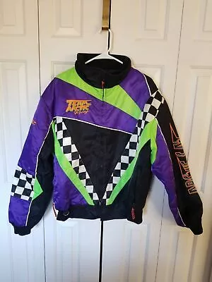 Vintage Arctic Cat Team Arctic ZR Jacket Snowmobile Racing Coat Checkered Flag L • $150