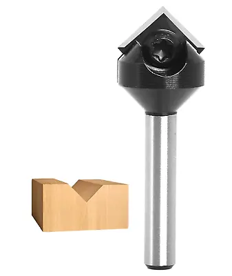 $28.58 • Buy 90 Degree V Groove Router Bit 1/4 Inch Shank Carbide Insert Wood CNC Router B...