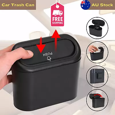 Car Trash Bin Can With Lid Car Rubbish Door Bin Small Home Dustbin Waste Garbage • $12.50