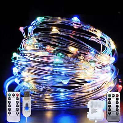 £0.99 • Buy LED Battery Or USB Wire Copper Fairy String Lights Party Christmas Decorations