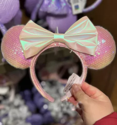 US Disney Parks Edition Pink Bow Sequins Anniversary Minnie Ears Headband 2023 • $16.89