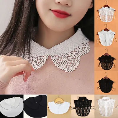 Womens Lace Sweater Fake Collar Detachable For Shirt Blouse Dress Fashion • £5.46