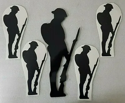 1 X Metal Aluminium Lest We Forget Soldier Tommy And 4 X Window Decals Military • £7.99