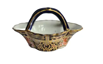 Miniature Imari Royal Crown Derby Basket Dated 1918 • $94.79