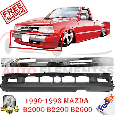 Front Bumper Chrome + Lower Valance For 1990-1993 Mazda B2000 B2200 B2600 2WD • $303.52